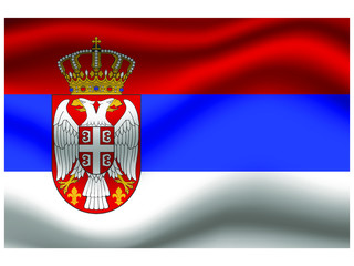 Serbia national flag, isolated on background. original colors and proportion. Vector illustration symbol and element, for travel and business from countries set