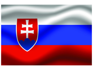 Slovakia national flag, isolated on background. original colors and proportion. Vector illustration symbol and element, for travel and business from countries set