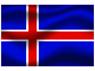 Obraz premium Iceland national flag, isolated on background. original colors and proportion. Vector illustration symbol and element, for travel and business from countries set