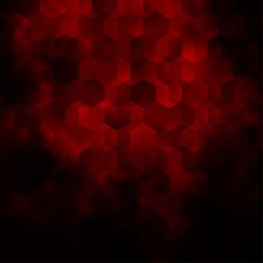 Dark Orange vector pattern with colorful hexagons.