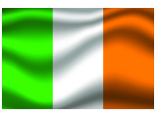 Ireland national flag, isolated on background. original colors and proportion. Vector illustration symbol and element, for travel and business from countries set