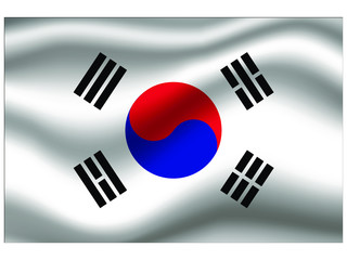 South Korea  national flag, isolated on background. original colors and proportion. Vector illustration symbol and element, for travel and business from countries set