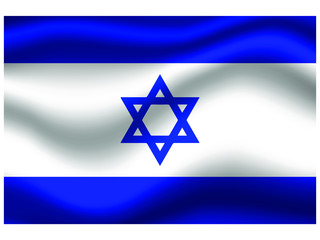 Israel national flag, isolated on background. original colors and proportion. Vector illustration symbol and element, for travel and business from countries set