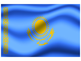 Kazakhstan national flag, isolated on background. original colors and proportion. Vector illustration symbol and element, for travel and business from countries set
