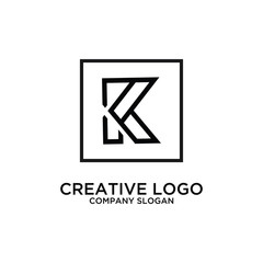 lines that make up the letter K logo template