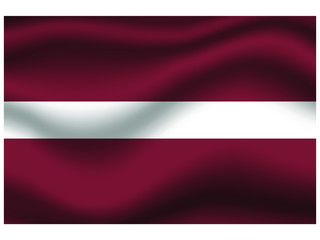 Latvia national flag, isolated on background. original colors and proportion. Vector illustration symbol and element, for travel and business from countries set