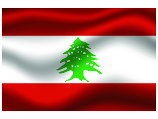 Lebanon national flag, isolated on background. original colors and proportion. Vector illustration symbol and element, for travel and business from countries set