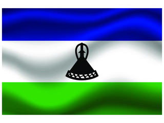  Lesotho national flag, isolated on background. original colors and proportion. Vector illustration symbol and element, for travel and business from countries set