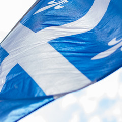 close-up of the Quebec flag