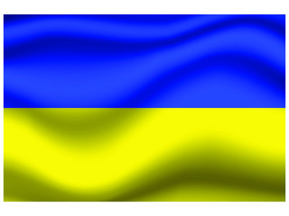 Fototapeta premium Ukraine national flag, isolated on background. original colors and proportion. Vector illustration symbol and element, for travel and business from countries set