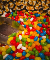 Delicious brightly colored sweets, toffees, chocolates and sweets from candyshop.