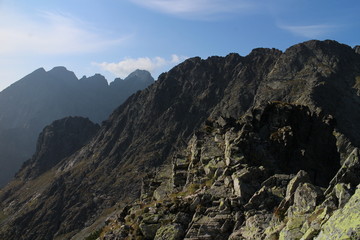 View from top of Jahnaci stit peak in High Tatras, Slovakia