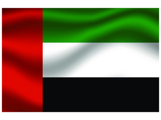 United Arab Emirates national flag, isolated on background. original colors and proportion. Vector illustration symbol and element, for travel and business from countries set