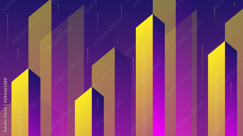 Canvas Prints modern abstract background with isometric element lines and beams. the background can be used for la