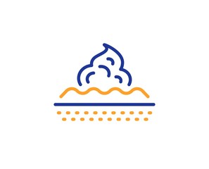 Moisture cream sign. Skin care line icon. Cosmetic lotion symbol. Colorful outline concept. Blue and orange thin line skin care icon. Vector