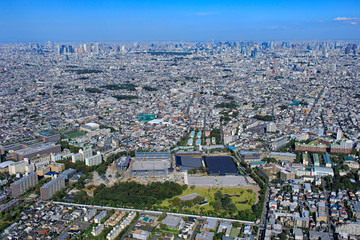 Fototapeta premium 馬事公苑工事中／空撮