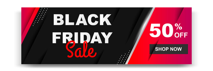 Black Friday sale banner. Minimal modern geometric shape background  in black and white color