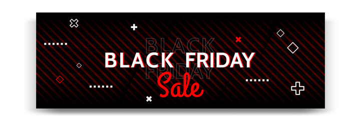 Black Friday sale banner. Minimal modern geometric shape background  in black and white color