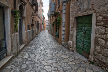 Fototapeta na wymiar Streets of old town of Rovigno
