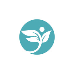 Organic leaf people logo template