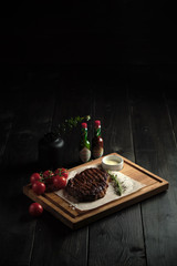Glass of cold beer with appetizer. catering menu