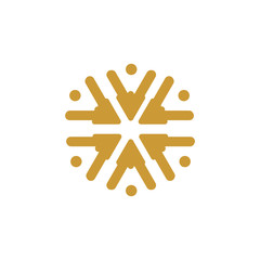 people and a geometric logo template