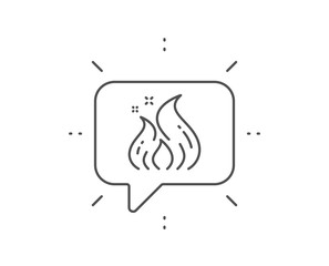 Fire energy line icon. Chat bubble design. Flame sign. Ecology symbol. Outline concept. Thin line fire energy icon. Vector