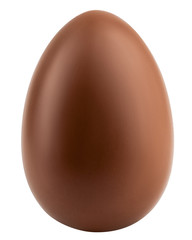 Chocolate egg isolated on white background, clipping path, full depth of field