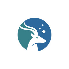 unique deer animal logo template