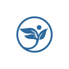 Organic leaf people logo template