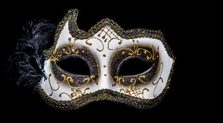 Fototapeta premium Detailed Theater Mask with Black Feather
