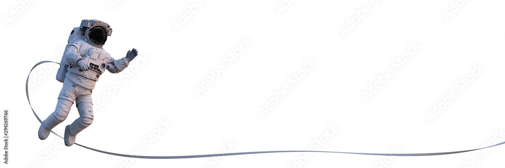 Canvas Prints astronaut performing space walk, isolated on white background