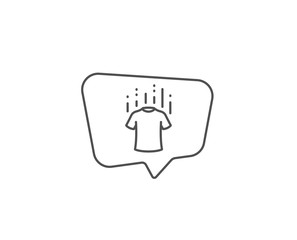 Dry t-shirt line icon. Chat bubble design. Laundry shirt sign. Clothing cleaner symbol. Outline concept. Thin line dry t-shirt icon. Vector