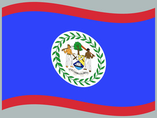 Obraz premium Belize Waving national flag, isolated on background. original colors and proportion. Vector illustration symbol and element, for travel and business from countries set