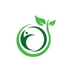 Organic leaf people logo template