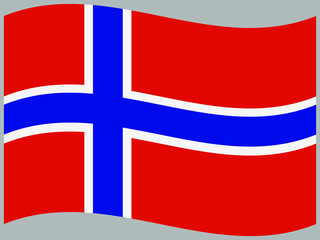 Norway Waving national flag, isolated on background. original colors and proportion. Vector illustration symbol and element, for travel and business from countries set
