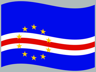 Cape Verde  Waving national flag, isolated on background. original colors and proportion. Vector illustration symbol and element, for travel and business from countries set