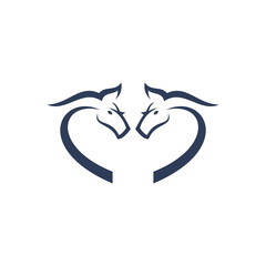 Horse abstract vector logo template