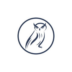 simple owl logo design template