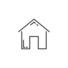 Fototapeta na wymiar Gray line icon of home on white background. Vector illustration.