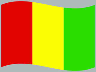 Obraz premium Guinea Waving national flag, isolated on background. original colors and proportion. Vector illustration symbol and element, for travel and business from countries set