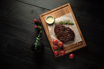 Glass of cold beer with appetizer. catering menu