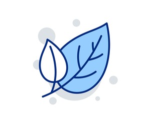 Leaves line icon. Nature plant leaf sign. Environmental care symbol. Linear design sign. Colorful leaf icon. Vector