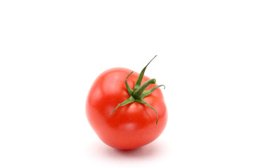Red tomatoes on white background