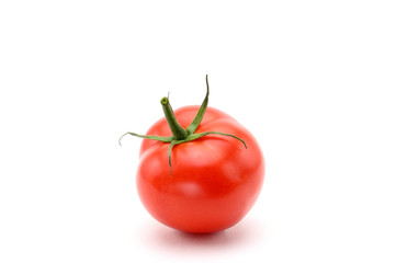 Red tomatoes on white background