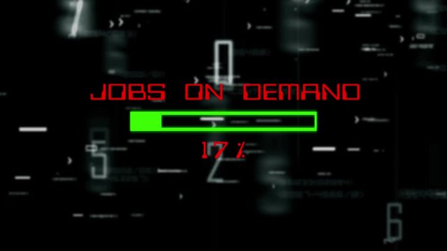 Jobs on demand progress bar on digital background