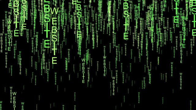 Website text code matrix style