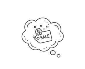Sale tag line icon. Chat bubble design. Shopping discount sign. Clearance symbol. Outline concept. Thin line sale icon. Vector