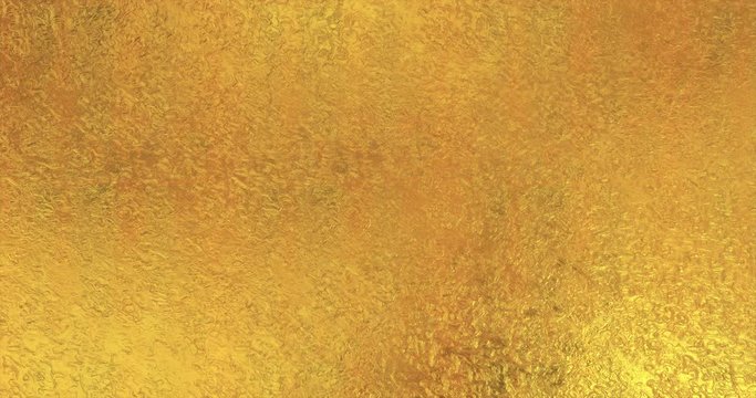 Golden foil background. Gold texture 3D rendering loop 4k