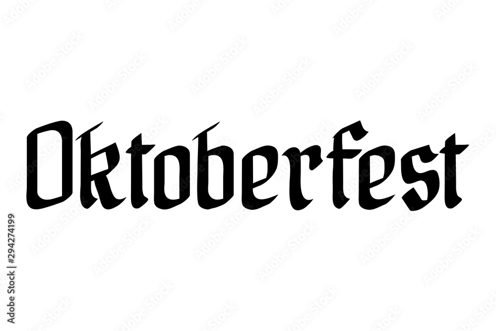 Wall mural oktoberfest lettering calligraphy font icon